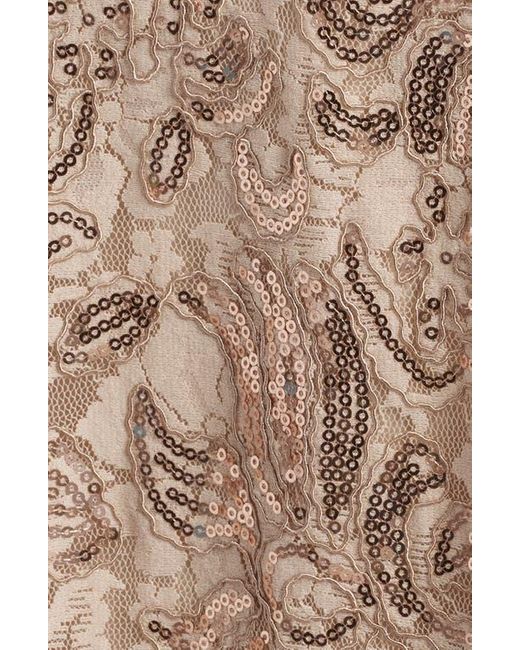 Tahari Natural Bead & Sequin A-Line Dress