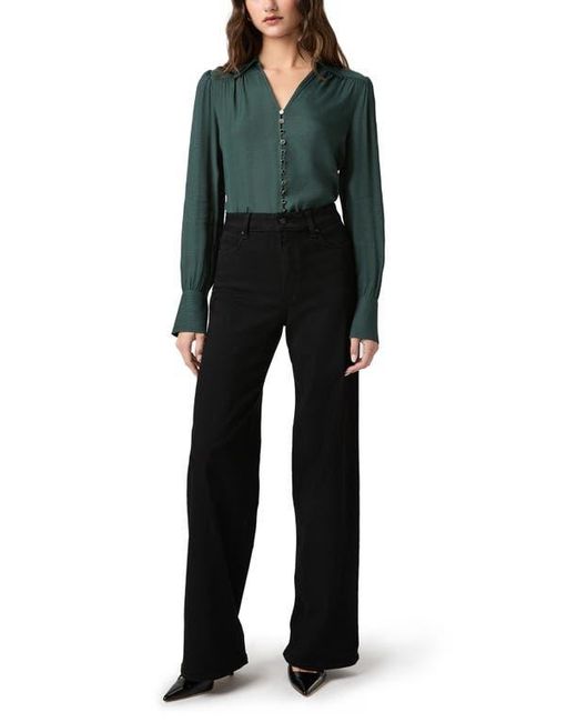 PAIGE Green Camu Long Sleeve Blouse