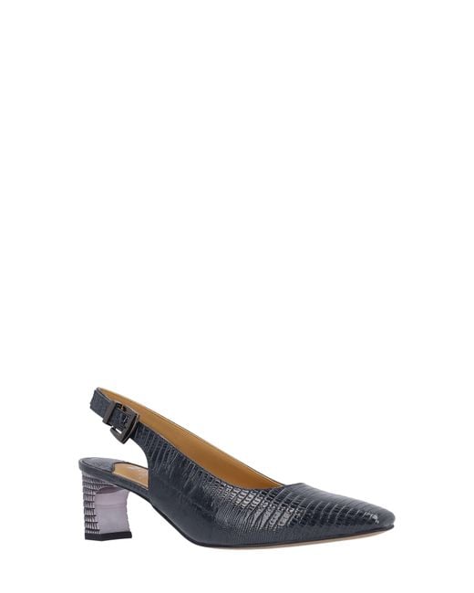 J. Reneé Blue Hadyn Lizard Embossed Slingback Pump