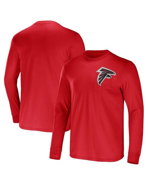 NFL X DARIUS RUCKER Red Collection By Fanatics Atlanta Falcons Team Long Sleeve Pocket T-shirt At Nordstrom for men