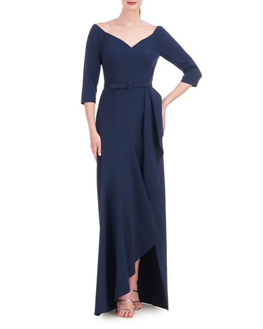 Kay Unger Blue Isolde Column Gown