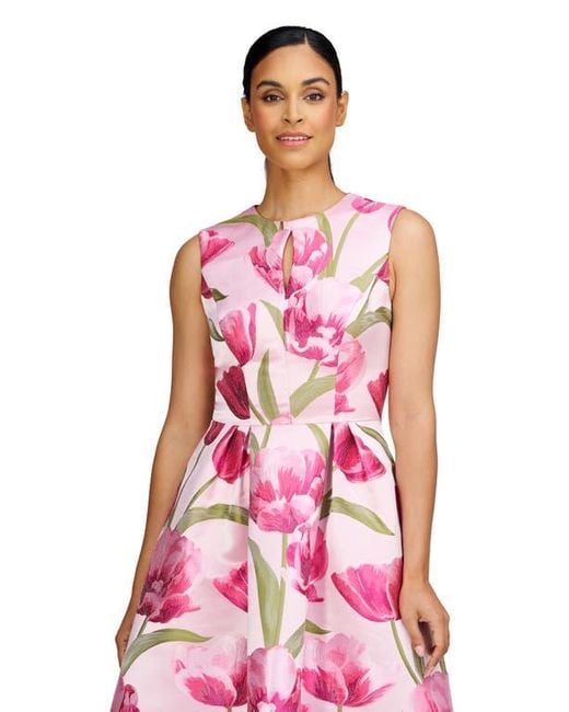 Kay Unger Pink Farryn Fit & Flare Cocktail Dress