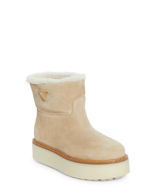 Prada Natural Evolve Genuine Shearling Bootie