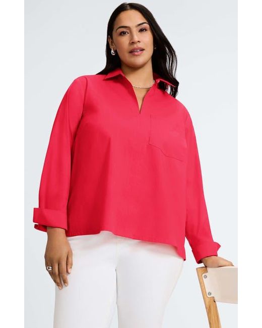 Foxcroft Red Bella Solid Popover Top