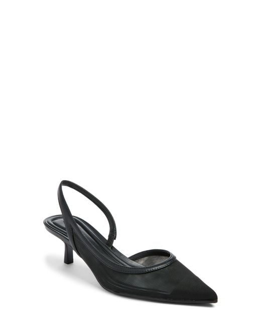 Open Edit Black Corina Half D'Orsay Kitten Heel Slingback Pump