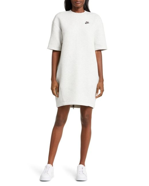 Nike Tech Fleece Oversize T-shirt Dress in White