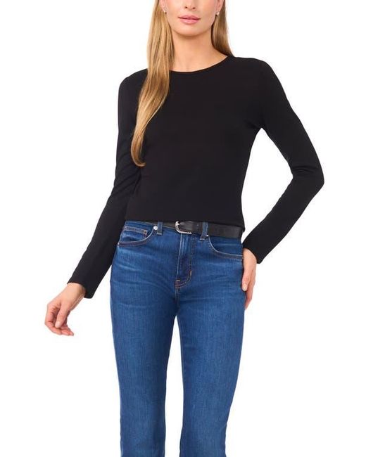 Halogen® Black Long Sleeve Knit Top