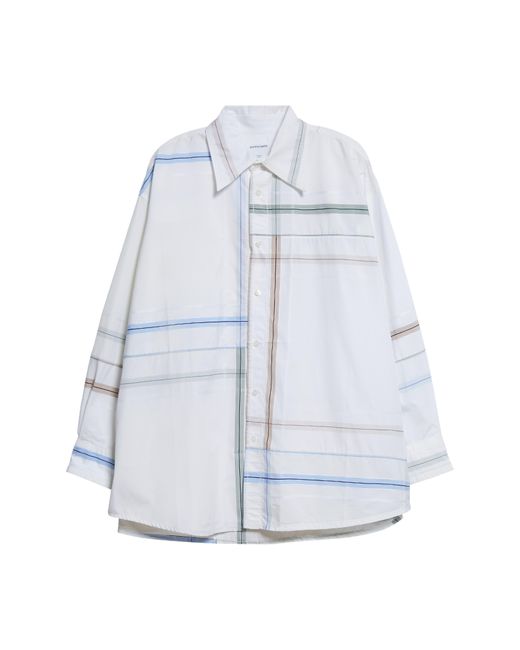 Bottega Veneta Blue Handkerchief Relaxed Fit Check Cotton Button-up Shirt