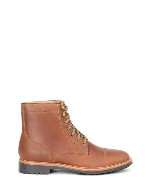 Warfield & Grand Brown Gresham Lugged Cap Toe Boot for men