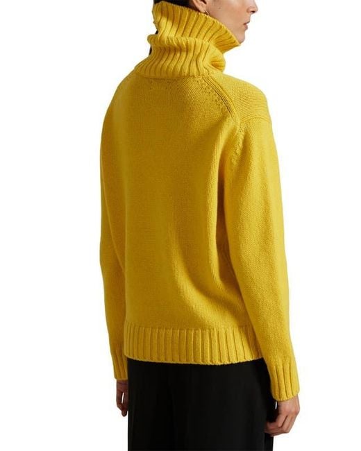 Polo Ralph Lauren Yellow Big Pony Turtleneck Wool Sweater