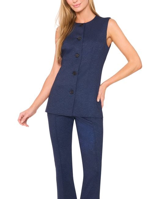 Halogen® Blue Long Fitted Vest