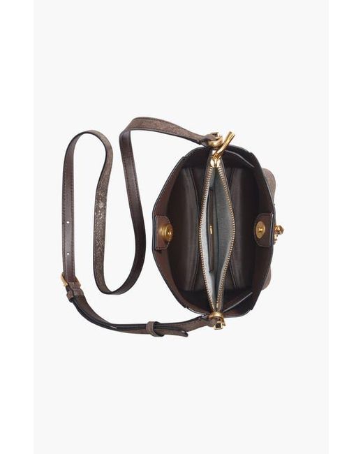 Donna Karan Brown Bridgehampton Python Suede Small Crossbody