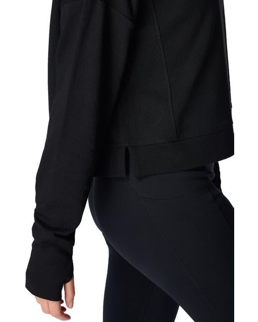 Sweaty Betty Black After Class Cotton Blend Crop Sweatshirt
