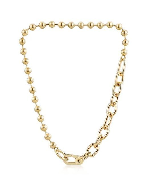 Jane Basch Metallic Bead & Link Necklace