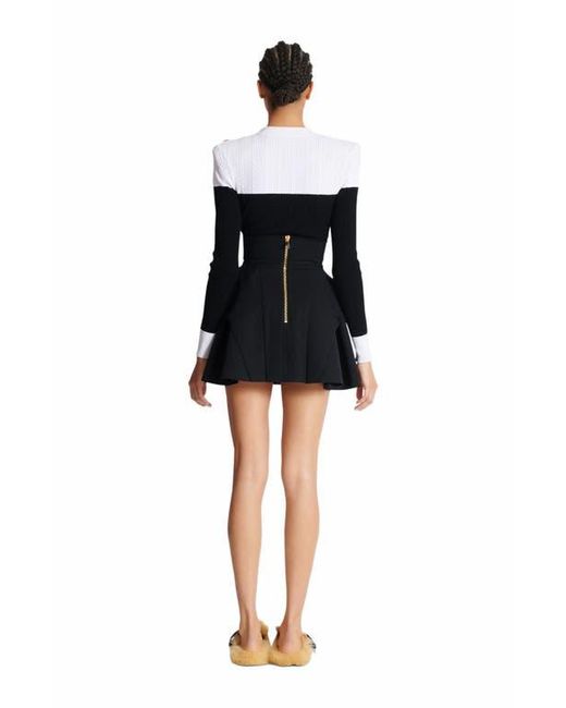 Balmain Black High-Waisted Grain De Poudre Skirt