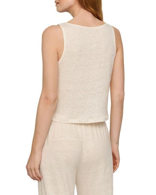 Eberjey Natural Boat Neck Organic Linen Sleeveless Lounge Top