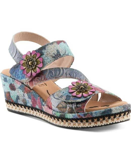 Spring Step Blue Shoes Spring Step Blissful Platform Wedge Sandal in Blue | Lyst