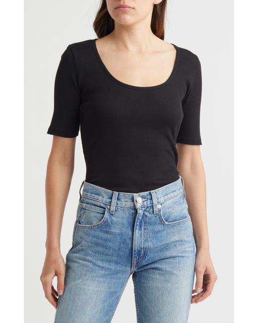 Nation Ltd Black Lark Rib Top