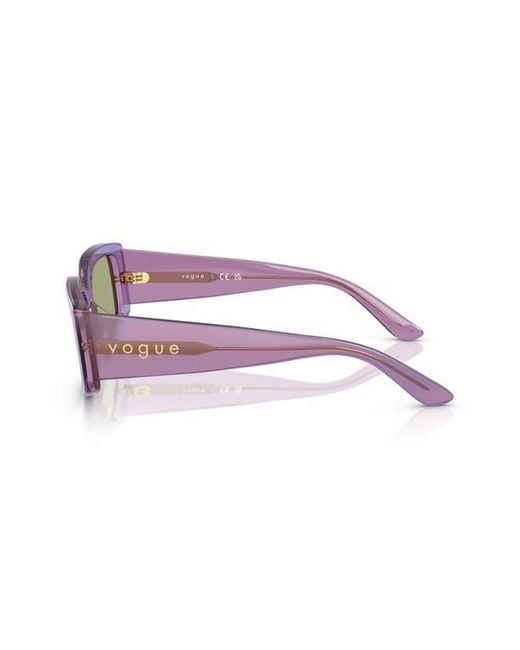 Vogue Green 55Mm Rectangular Sunglasses