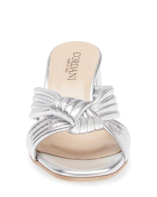 Cordani White Imani Metallic Slide Sandal