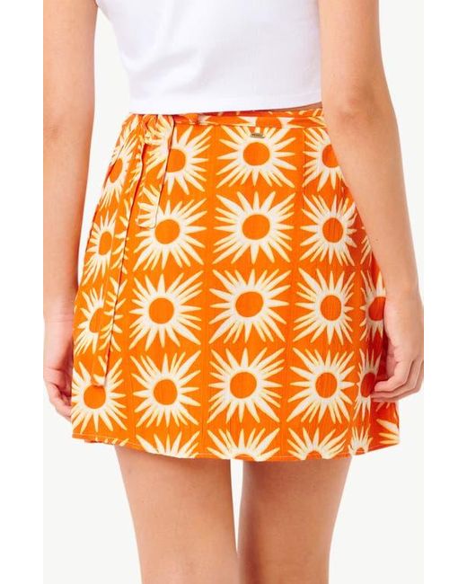Rip Curl Orange Sun Drenched Wrap Skirt