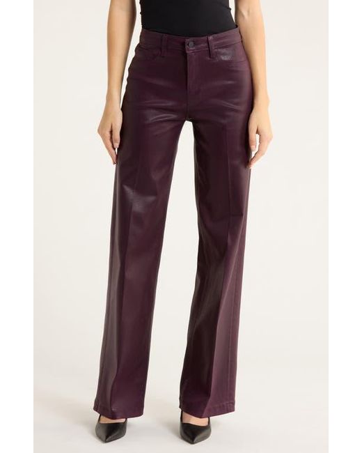 L'Agence Purple Scottie Coated High Waist Wide Leg Jeans