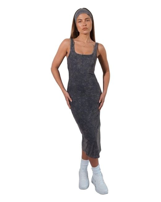 Vitaly Gray Cloud Ii Rib Basic Midi Dress