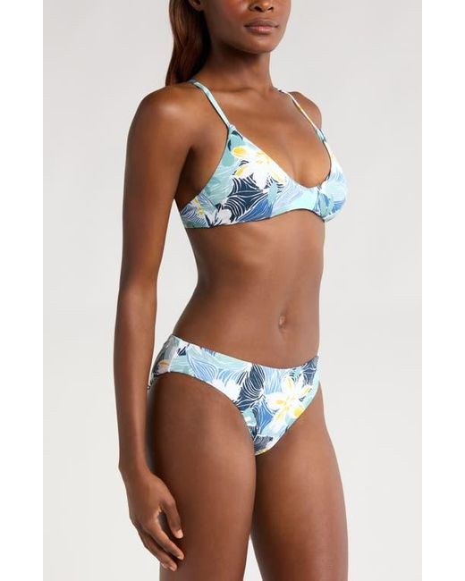 Roxy Blue Athletic Reversible Triangle Bikini Top