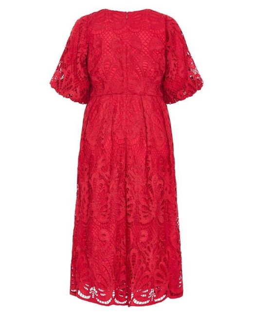 city chic red lace dress City Chic Kylee Lace Maxi Dress in Red