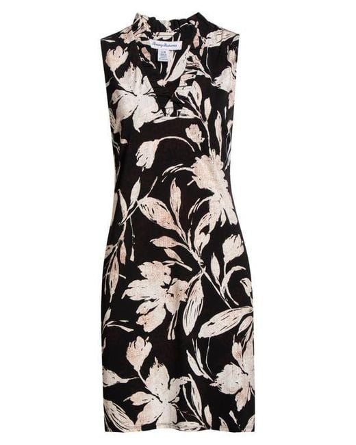 Tommy Bahama Black Carmela Bloom Sleeveless Shift Dress