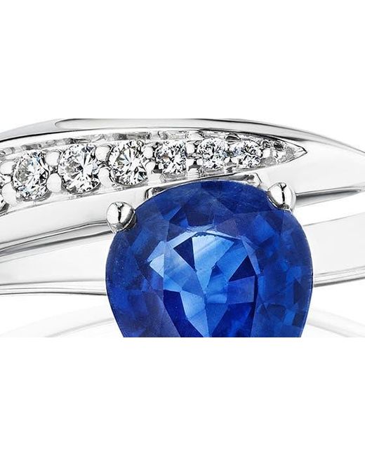 Hueb Blue Sapphire & Emerald Bypass Ring