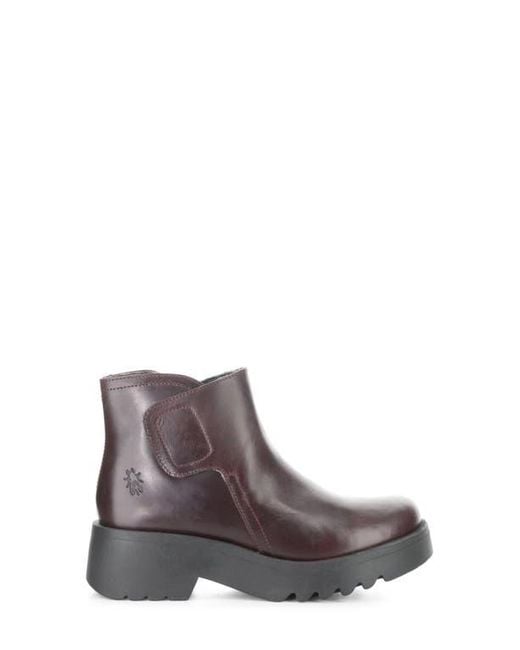 Fly London Purple Mufe Platform Wedge Bootie