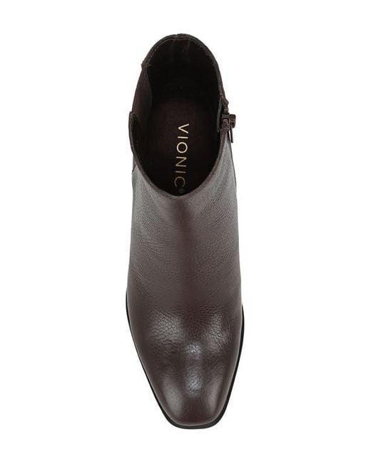 Vionic Brown Vynn Plain Toe Bootie