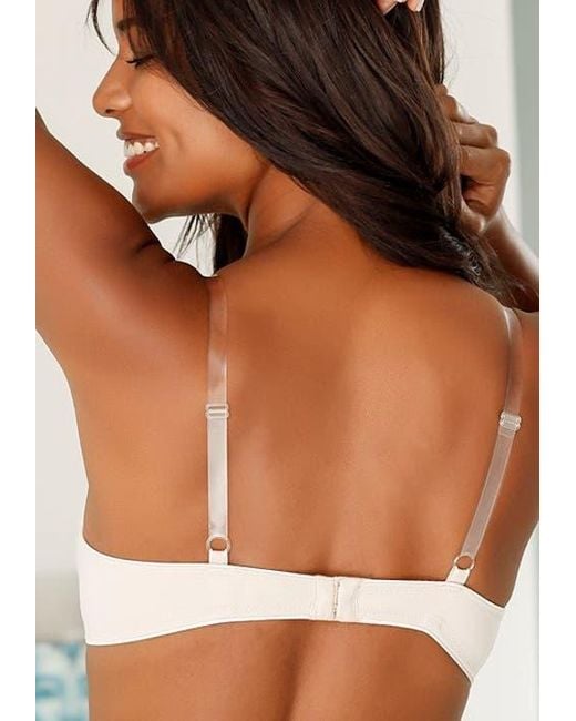Lascana Brown Underwire Clear Strap T-Shirt Bra