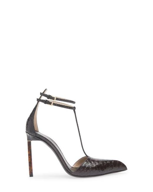 Tom Ford White T-Strap Pump