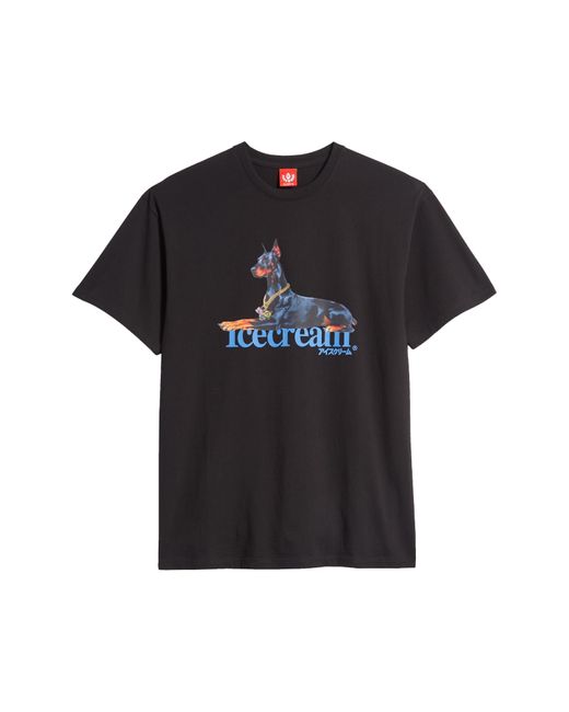 ICECREAM Black Sit Graphic T-shirt for men