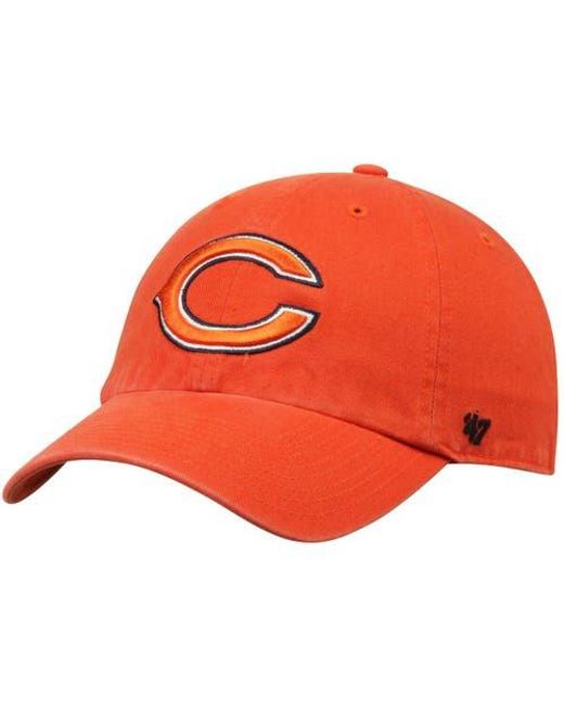 '47 Orange Chicago Bears Clean Up Adjustable Hat for men