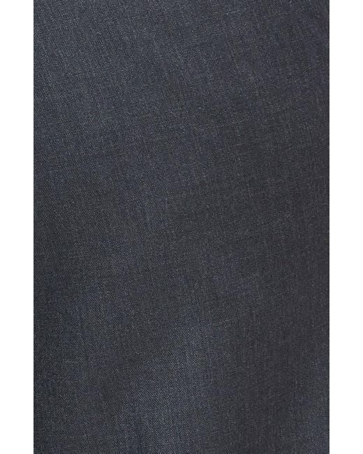 Berle Blue Self Sizer Waist Flat Front Lightweight Plain Weave Classic Fit Trousers for men