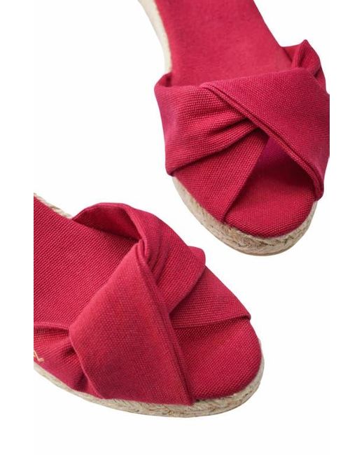 VISCATA Red Farella Canvas Espadrille Sandal Wedges