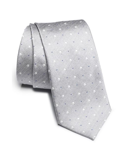 Jack Victor Gray Chesterfield Neat Dot Silk Tie for men