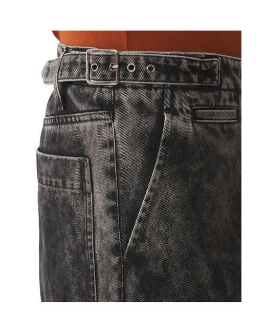 Lanvin Black Loose Fit Washed Denim Pants for men