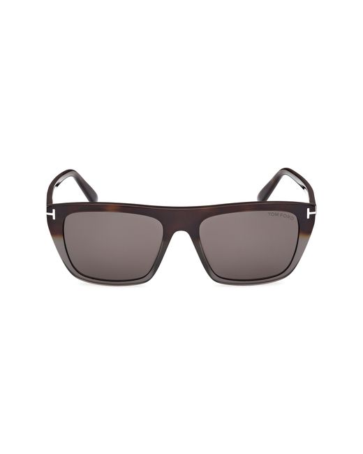 Tom Ford Gray Aslan 56Mm Rectangular Sunglasses for men
