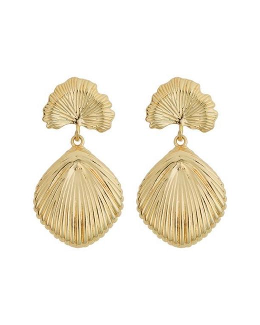 Panacea Metallic Seashell Drop Earrings