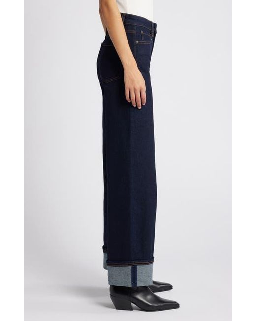 Rails Blue Getty High Waist Cuffed Wide Leg Jeans