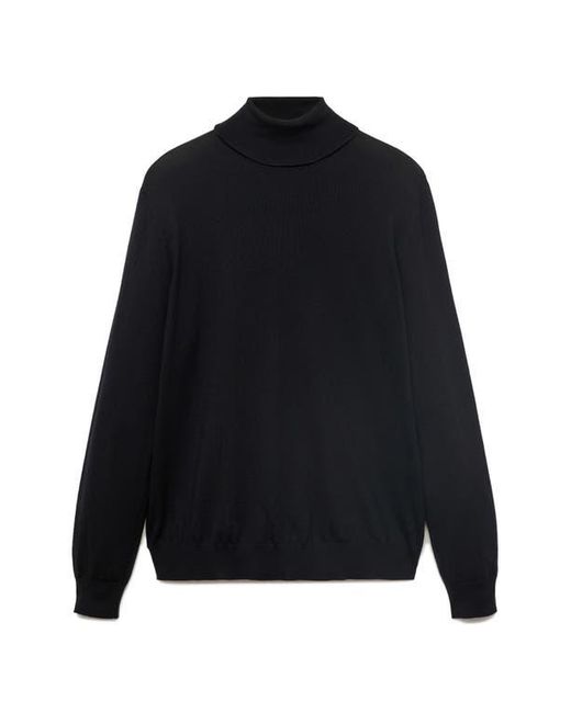 Mango Black Turtleneck Wool Sweater for men