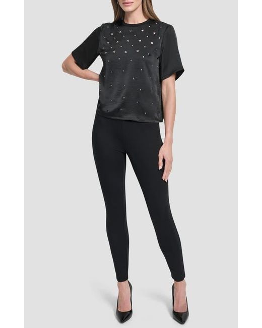 DKNY Black Studded Boxy Top