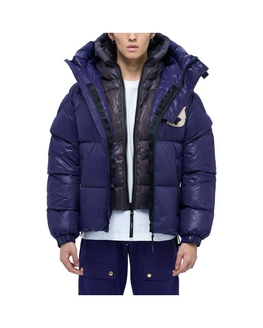 Alpha Style Blue Kudu Hooded Puffer Down Jacket for men
