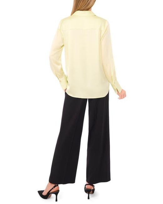 Halogen® Natural Collared Charmeuse Popover Top