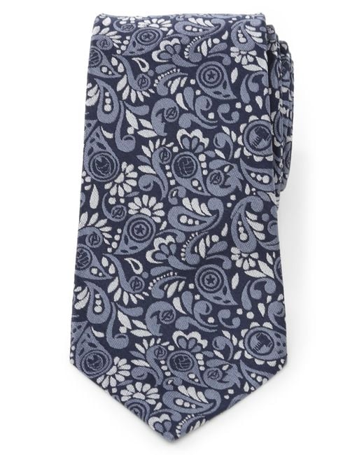 Cufflinks Inc. Blue X Marvel Avengers Paisley Silk Tie for men