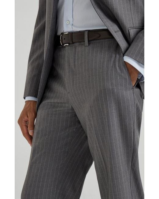 Brunello Cucinelli Gray Chalk Stripe Trousers for men